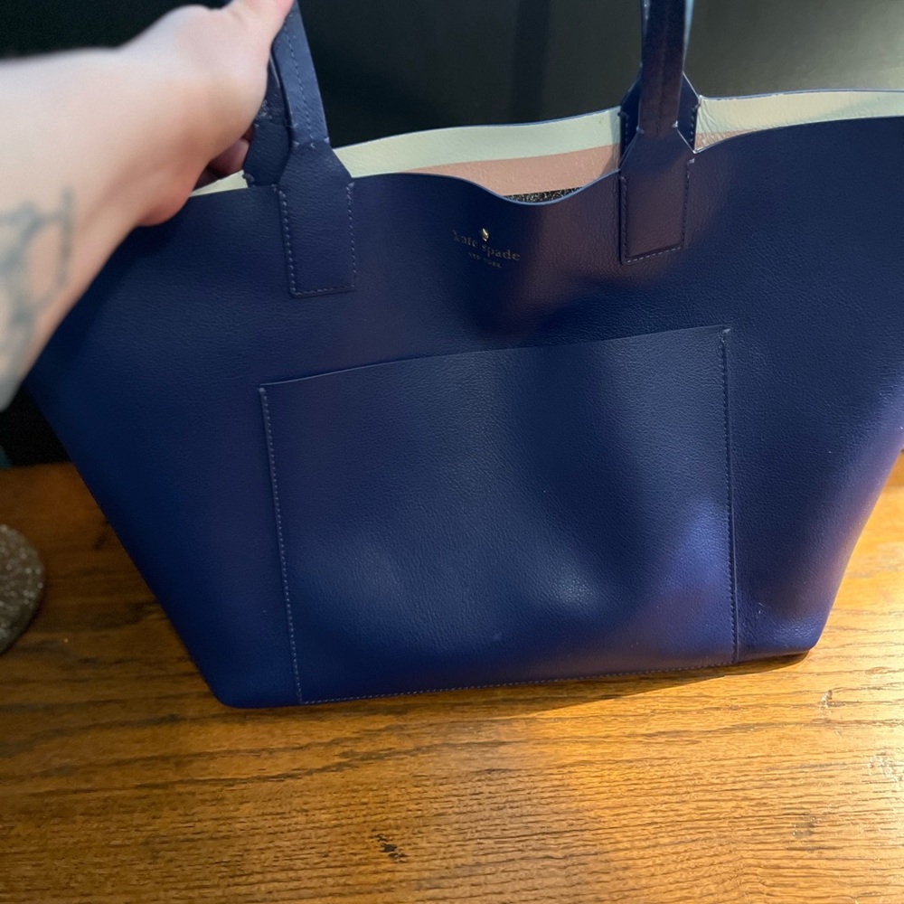 Kate Spade Blue Reversible Tote Bag - Picture 1 of 9